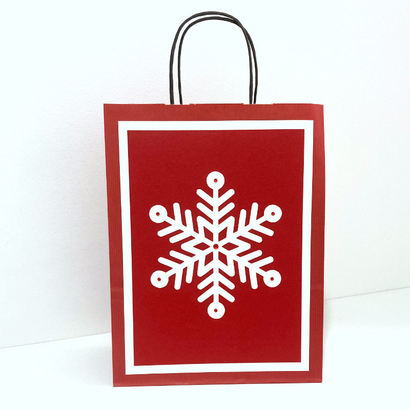 Kinkekott "Lumehelves punaste kristallidega"